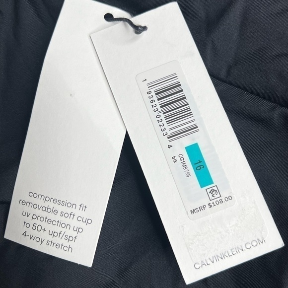 Calvin Klein BLACK Mesh-Inset Tummy Control One-Piece Swimsuit - Picture 10 of 13